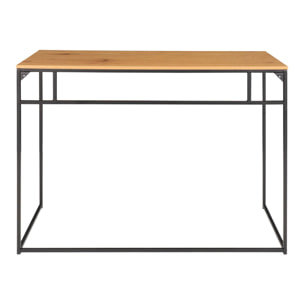 Scrivania Vita effetto rovere con struttura in acciaio nero, 100×45×75 cm