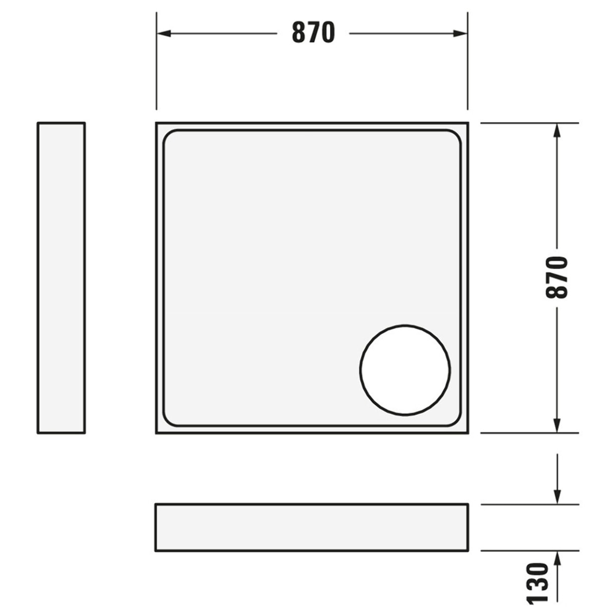 Receveur de douche 90 x 90 DURAVIT Starck Slimline