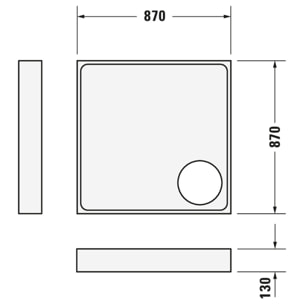 Receveur de douche 90 x 90 DURAVIT Starck Slimline