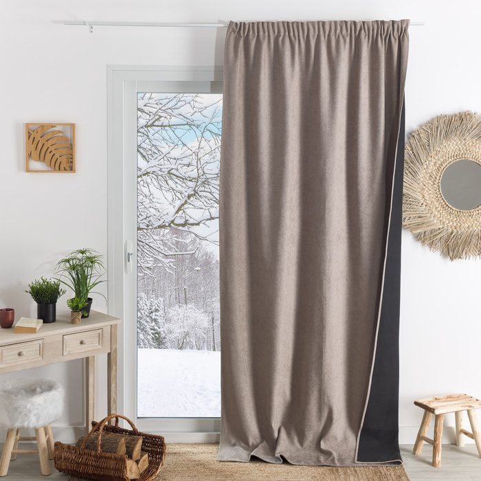 Rideau thermique phonique et semi occultant à galons fronceurs KONFOR - Lin