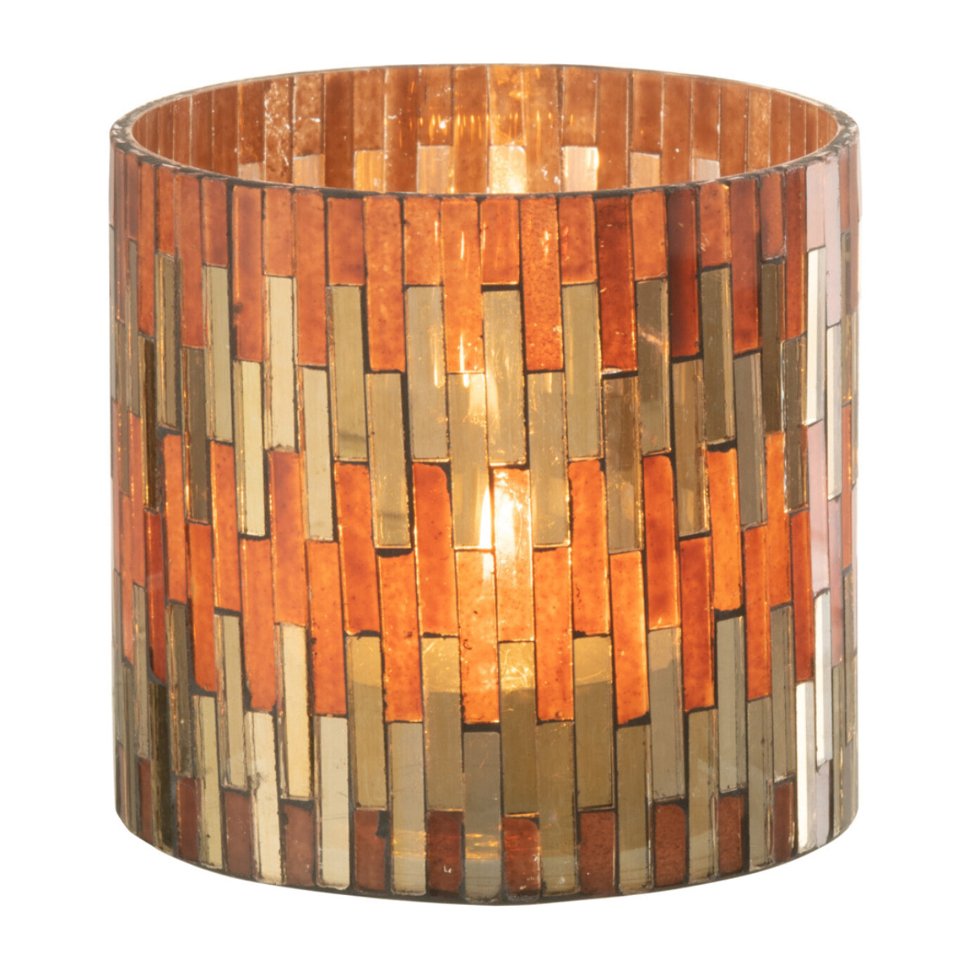 J-Line photophore Chic - verre - marron/or - medium