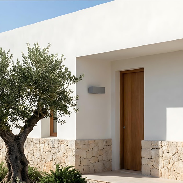 LEDS C4 Aplique IP66 Afrodita LED 300mm Single Emission LED 21.5 Blanco cálido - 3000K ON-OFF Gris 1804lm