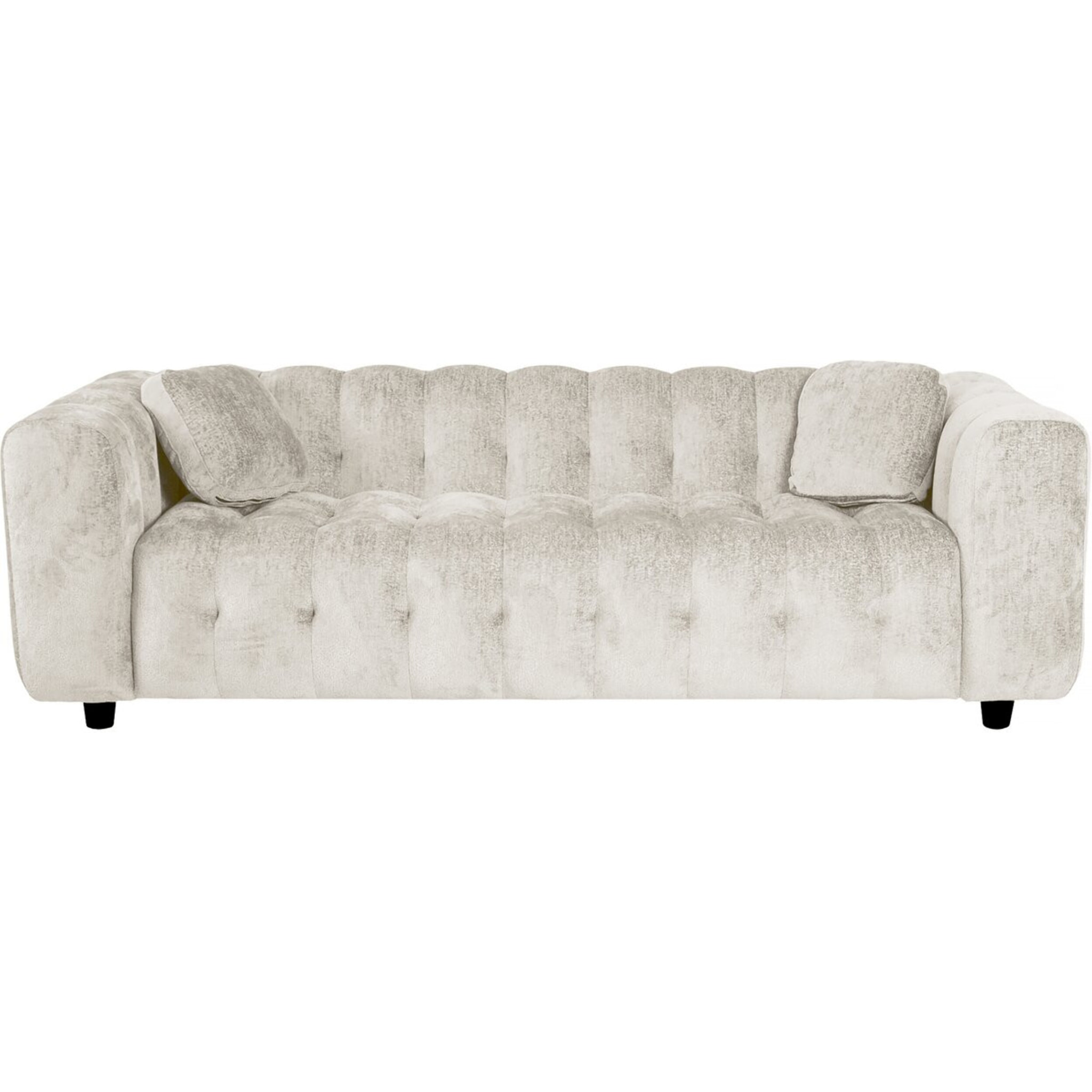 Canapé droit en tissu chenille "Vendome" - 3 places - Beige