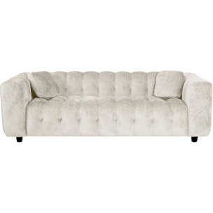 Canapé droit en tissu chenille "Vendome" - 3 places - Beige