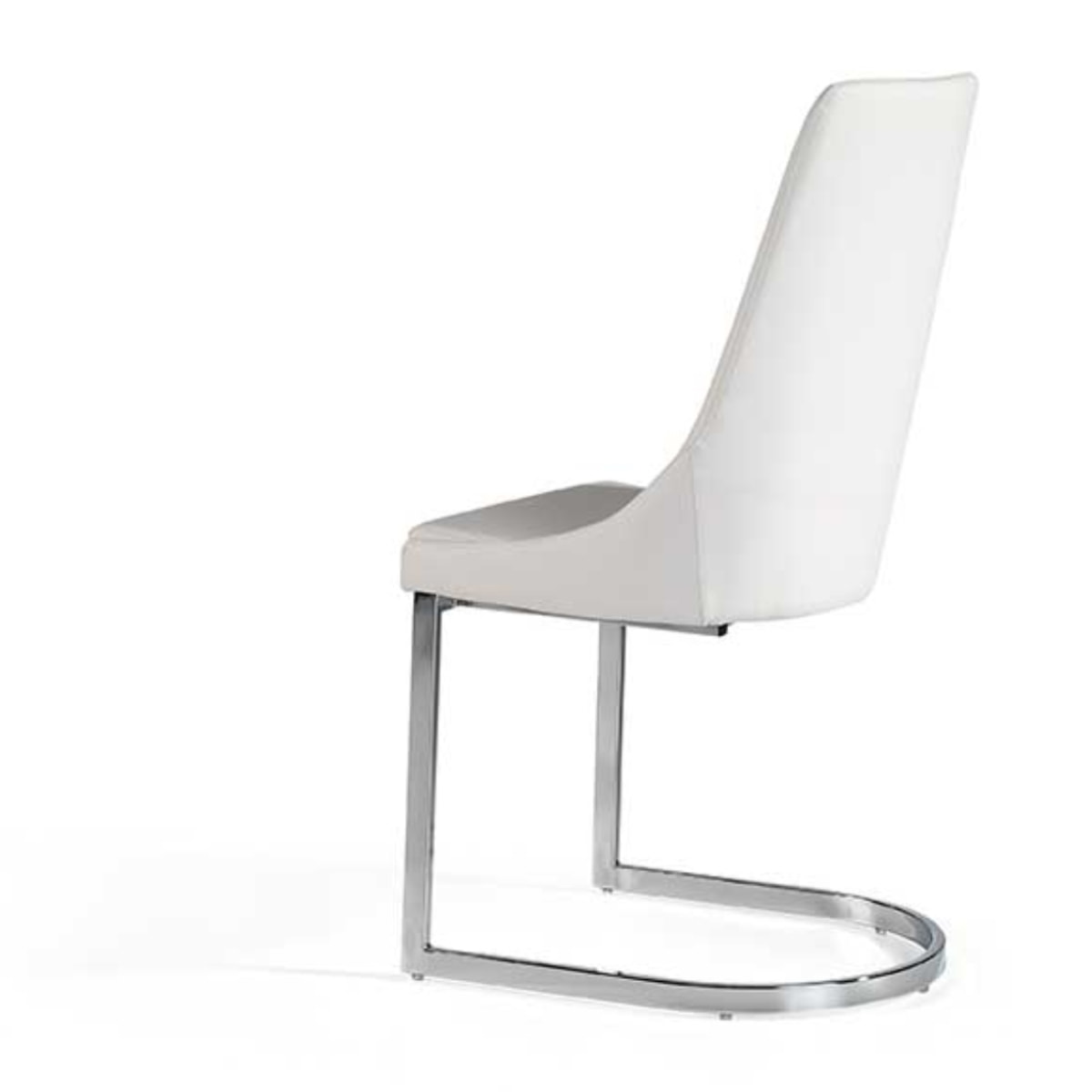 Set de 2 sillas – Polipiel blanca y estructura cromada