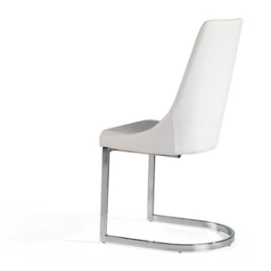 Set de 2 sillas – Polipiel blanca y estructura cromada