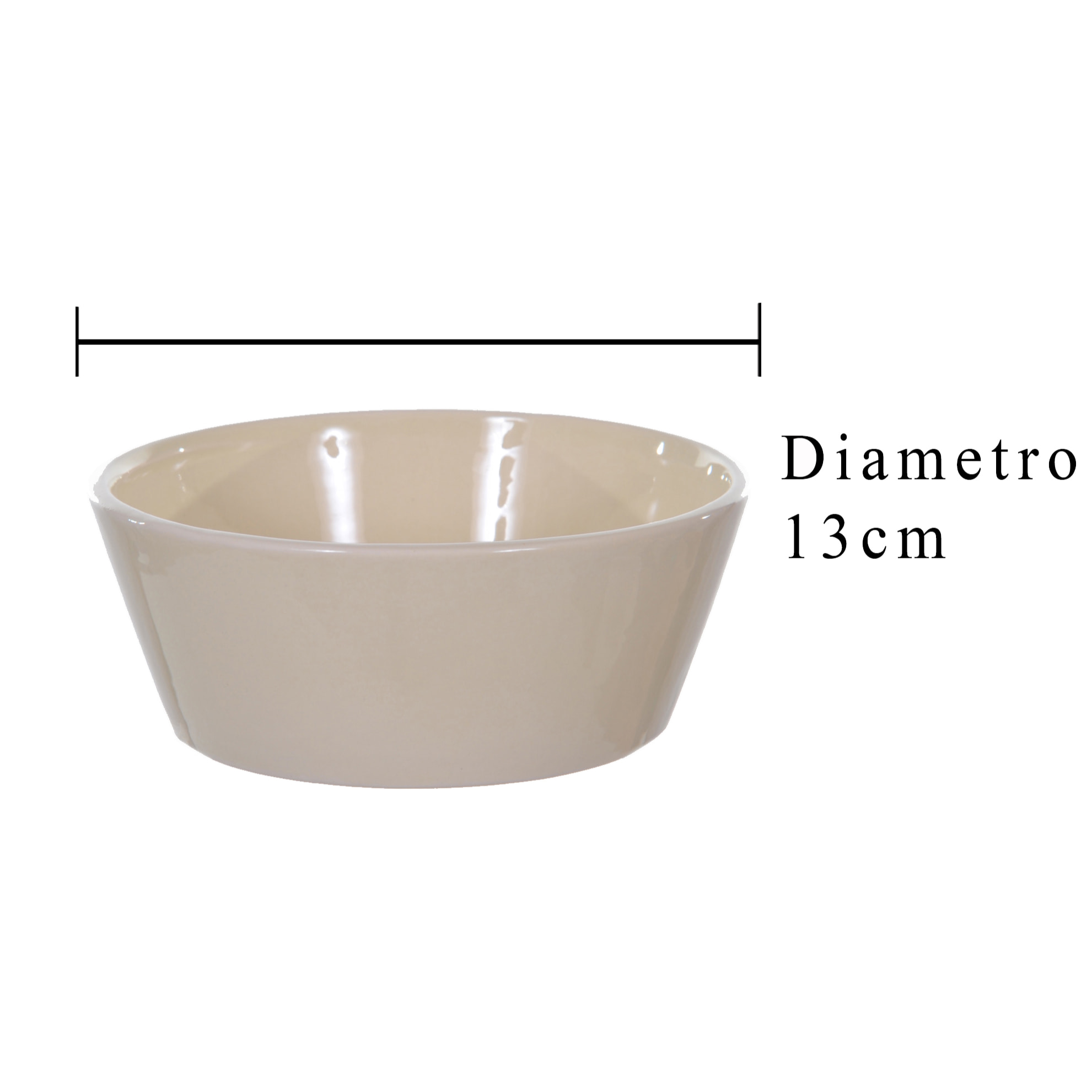 Ciotola In Ceramica. Larghezza 13Cm - Pezzi 6 - 13X5,5X13cm - Colore: Bianco - Bianchi Dino - Ceramica