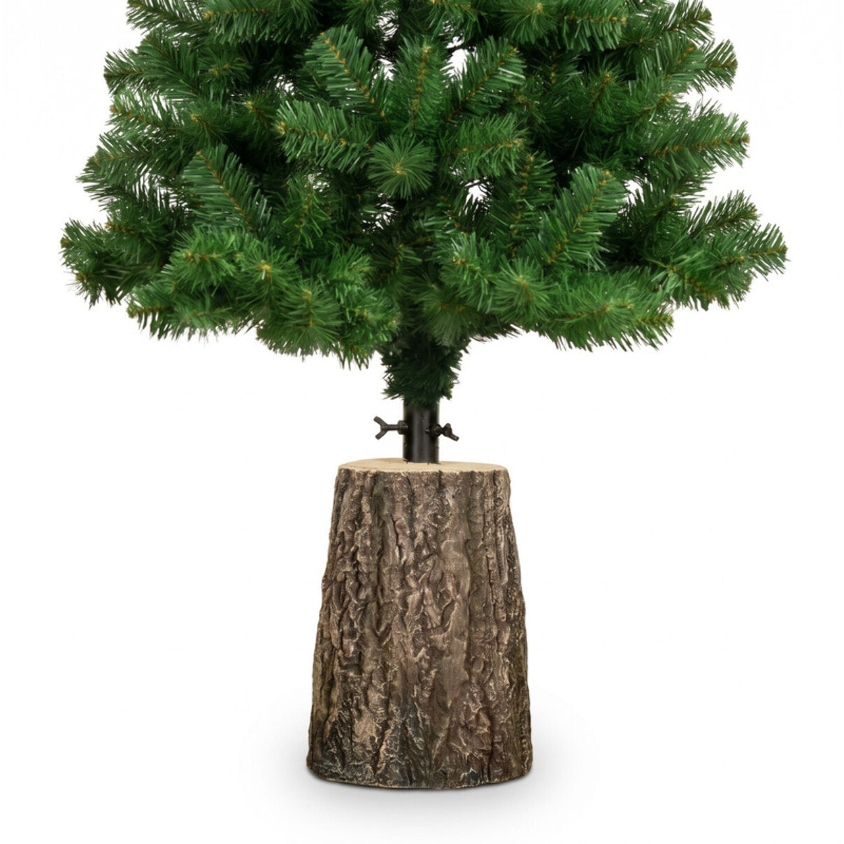 Base decorativa a tronco per albero di Natale in magnesio e ferro - Marrone