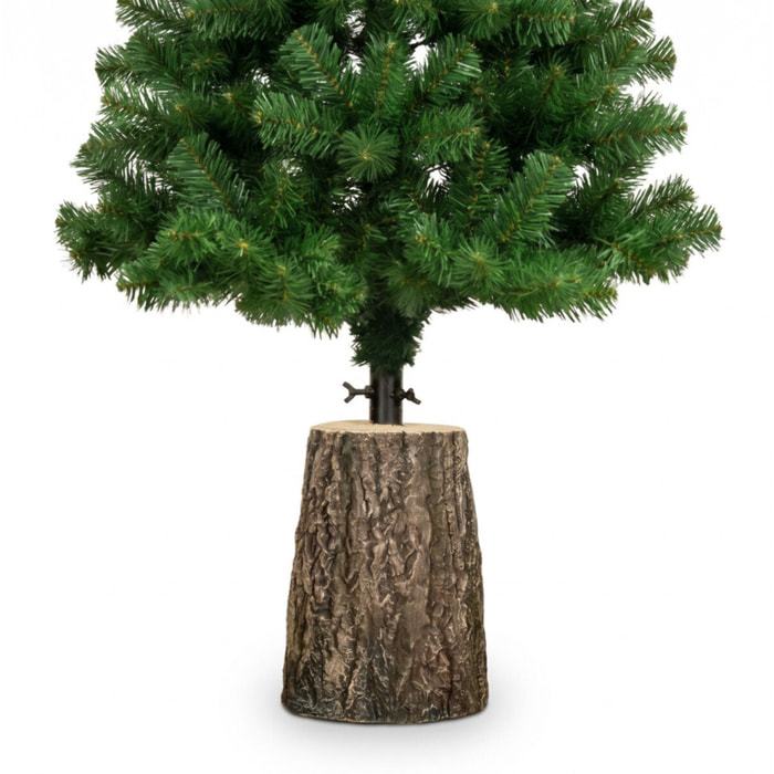 Base decorativa a tronco per albero di Natale in magnesio e ferro - Marrone