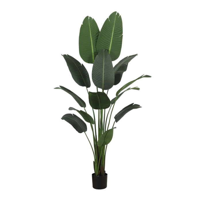 Palmera Platanera Artificial de 180cm - Planta tropical Banano grande con Hojas realistas y Maceta negra para Interior