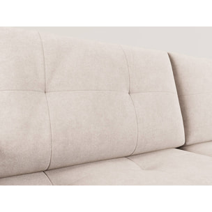 Bastian - canapé panoramique en U 7 places convertible avec coffre en velours texturé - Beige