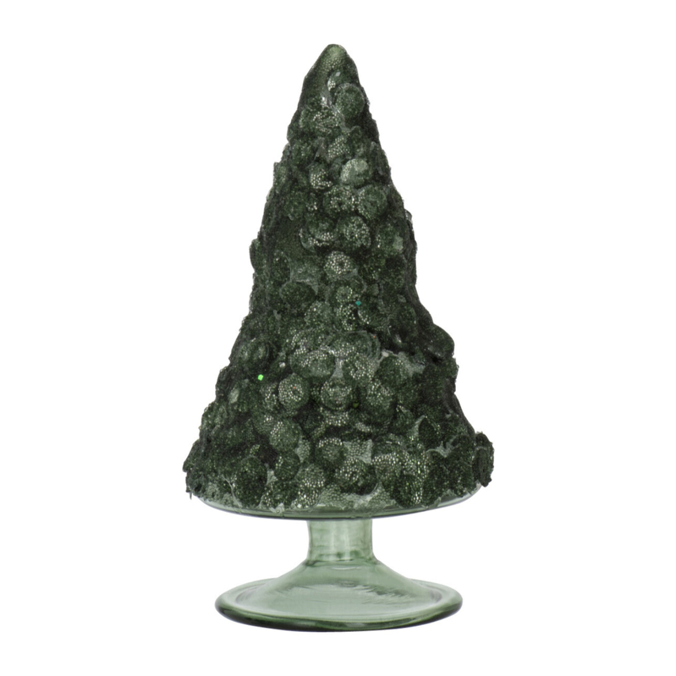 J-Line décoration Sapin De Noël Givré - verre - vert foncé - small