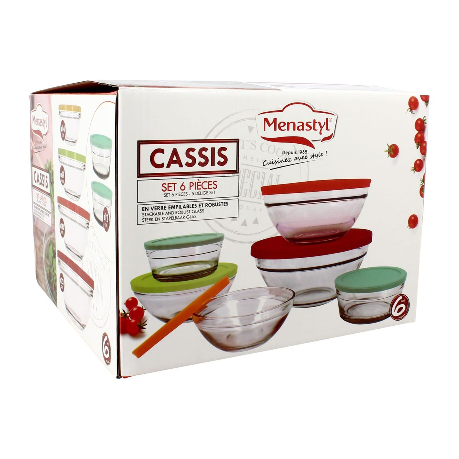 Set de 6 saladiers en verre CASSIS