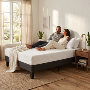 Matelas Absolu, Soutien Ferme ,21 cm, Mémoire de Forme & Mousse Haute Densité, Fabrication Française, Déhoussable