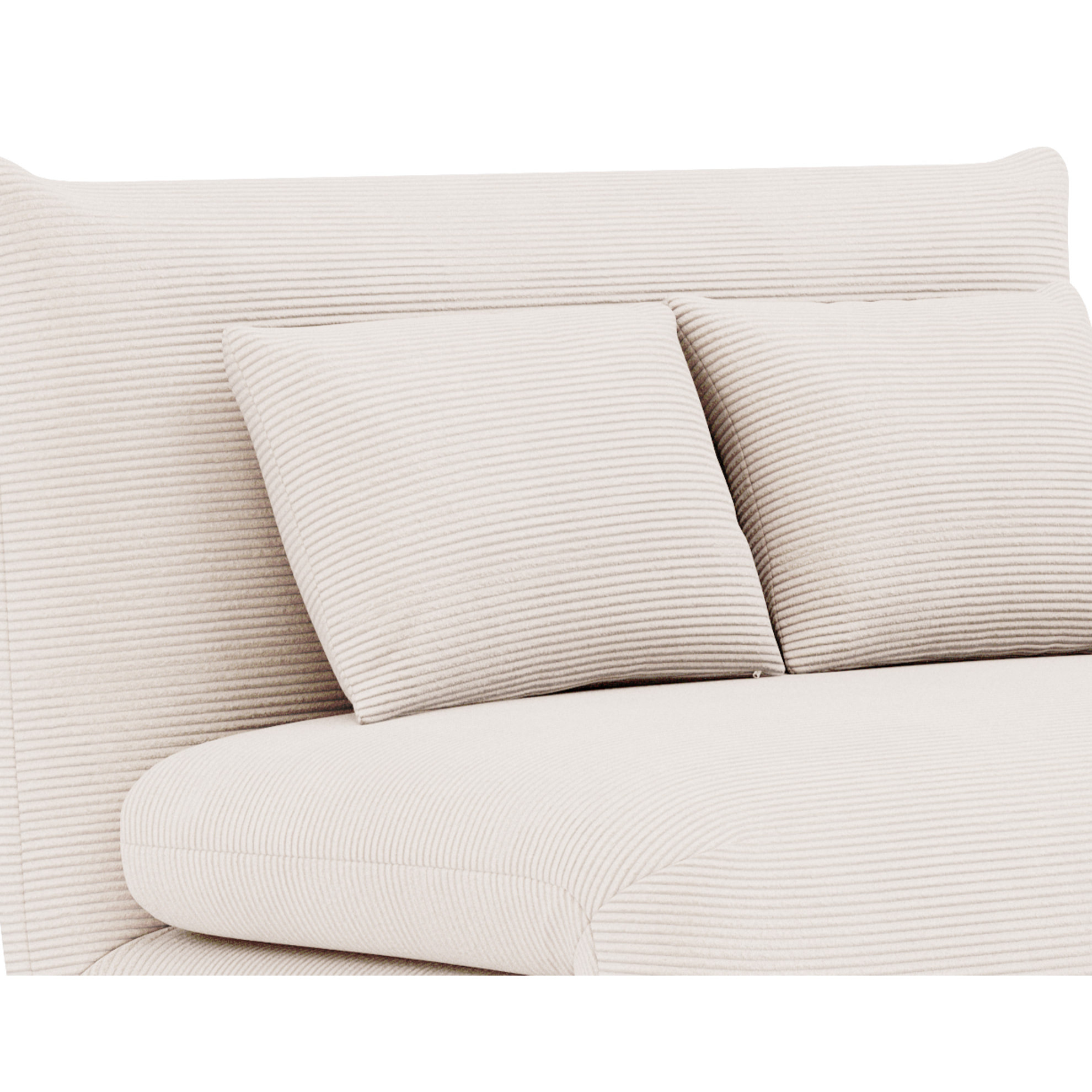 Lumi - Banquette convertible clic-clac 1 place en velours côtelé - Beige