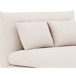 Lumi - Banquette convertible clic-clac 1 place en velours côtelé - Beige