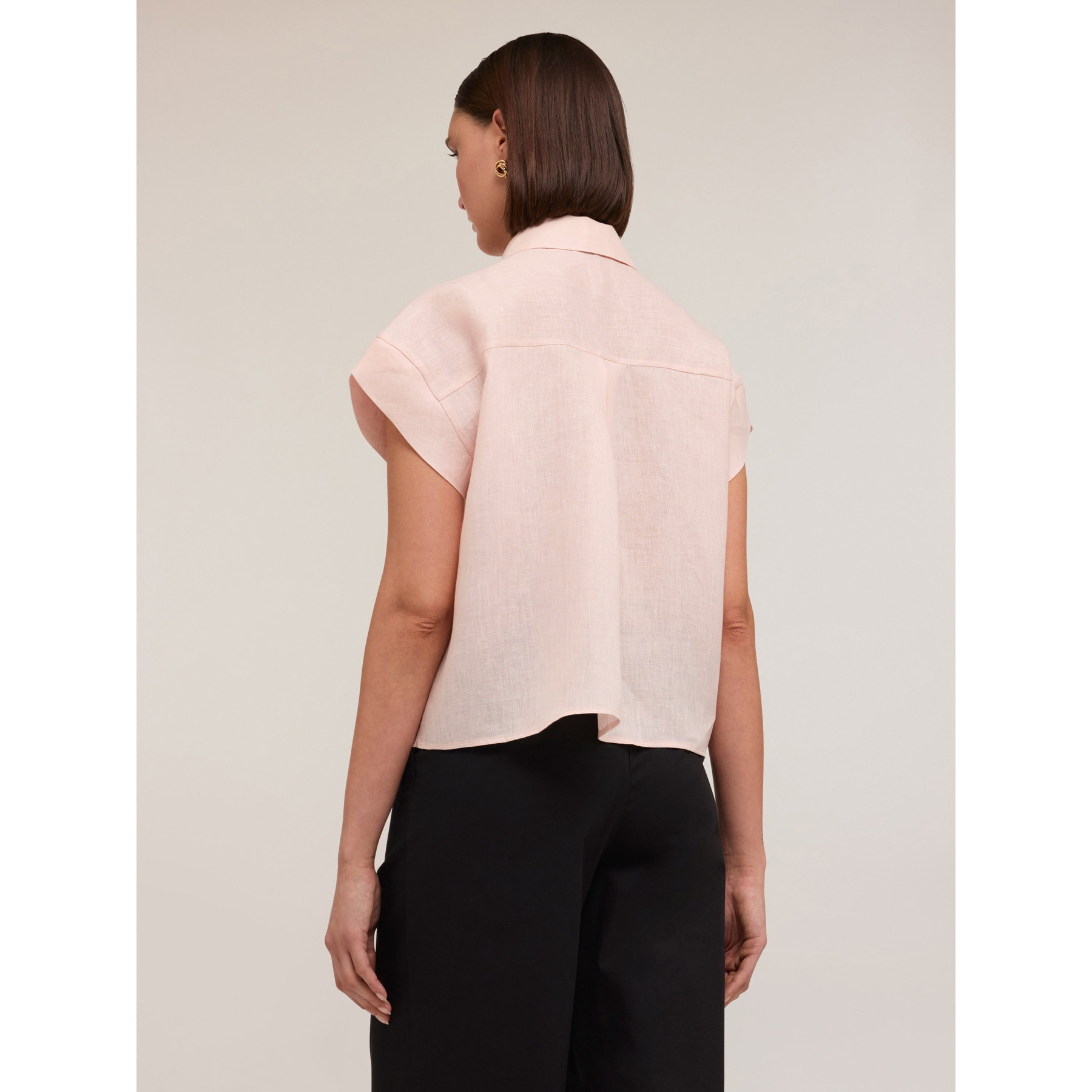 Motivi - Camisa de manga corta de lino - Rosa