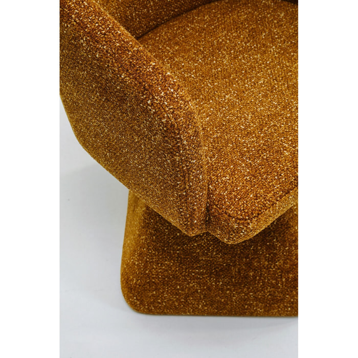 Chaise avec accoudoirs pivotante Melli marron Kare Design