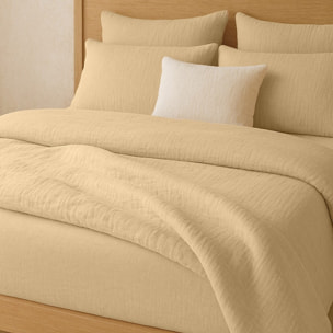 Housse de couette gaze de coton lavé ecru naturel