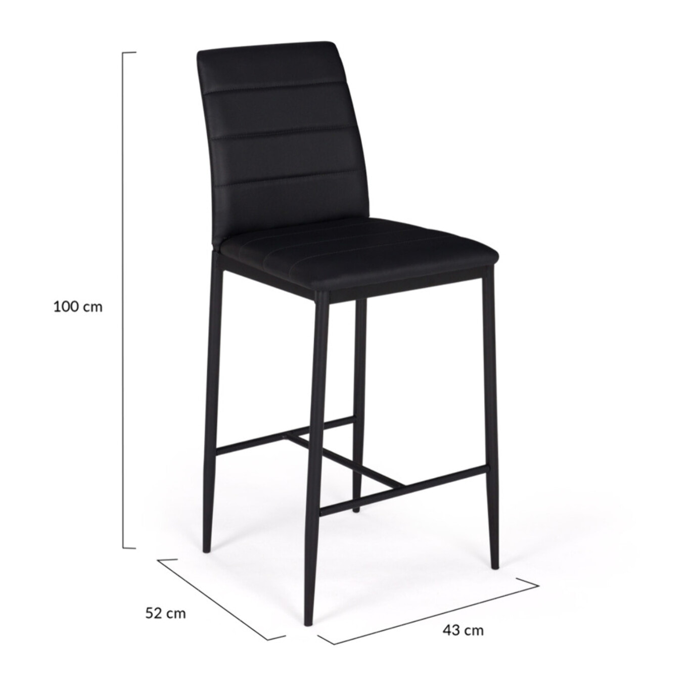 Tabourets de bar Regilux noirs - lot de 4