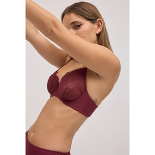 Reggiseno con ferretto non imbottito in pizzo granato, coppe B e C