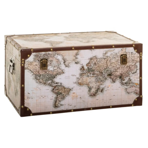 Set de 4 malles "Anzo" map monde bois
