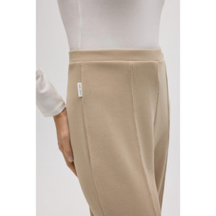 Pantaloni effetto velluto a coste beige