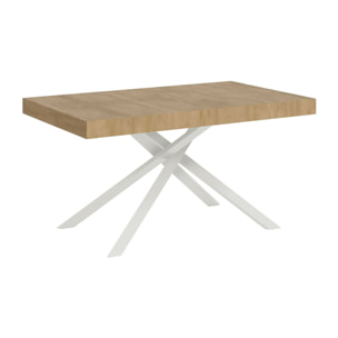 Mesa extensible 140x90/244 cm Karida Roble Natural estructura Antracita