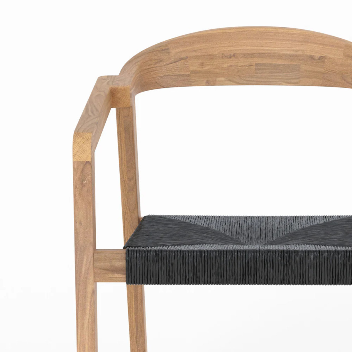 Chaise de jardin en bois de teck recyclé et rotin synthétique - Malio