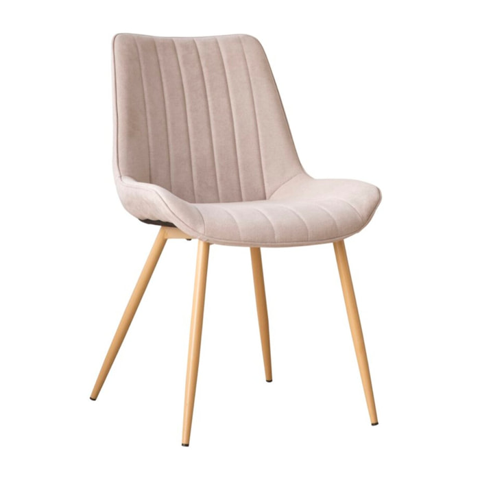 Chaise rembourrée Roma -tapissé-couleur beige 55 x 85 x 61 cm