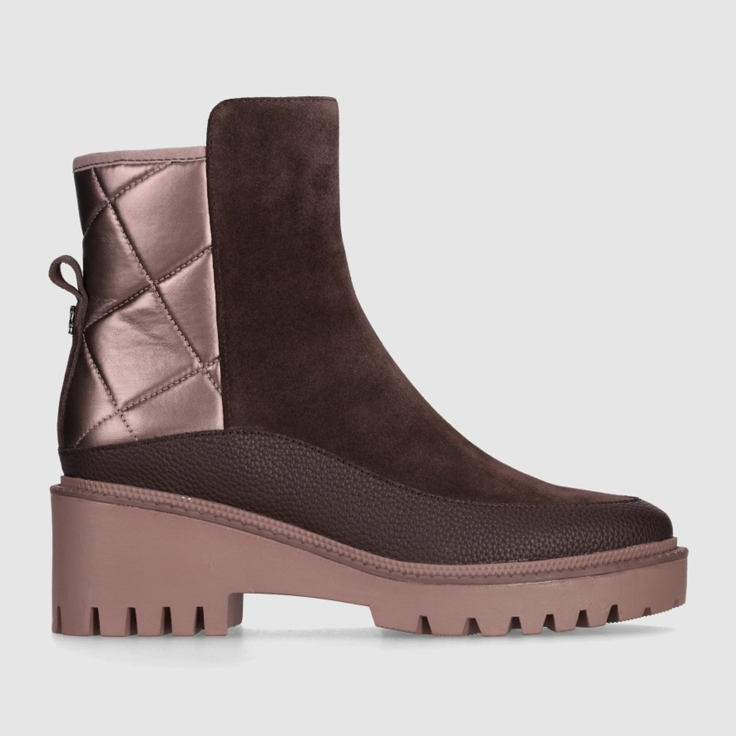 Botines de Serraje - Marron - Tacón: 5 cm