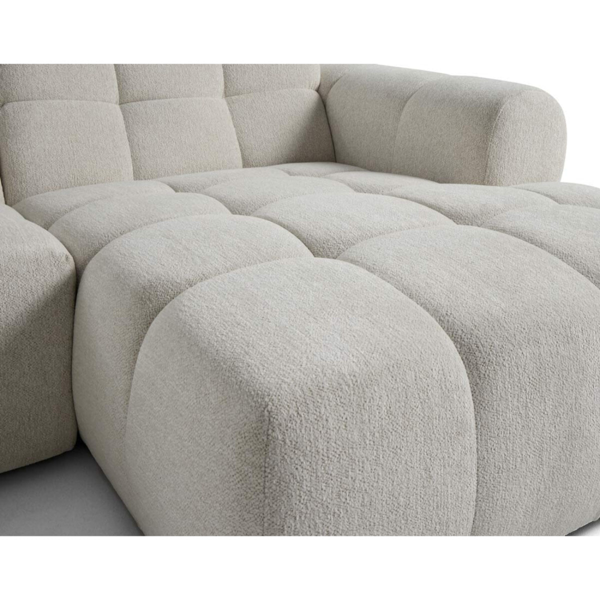 Ray - canapé d'angle droit - 4 places - en tissu texturé - Beige
