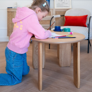 Lot de 2 tables basses organiques en bois, placage chêne - ARIA