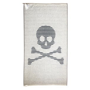 Toalla de playa 90x180cm 100% algodón 420gsm en azul marino con logo y a rayas scalpers home