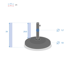 Pied de parasol rond Noir