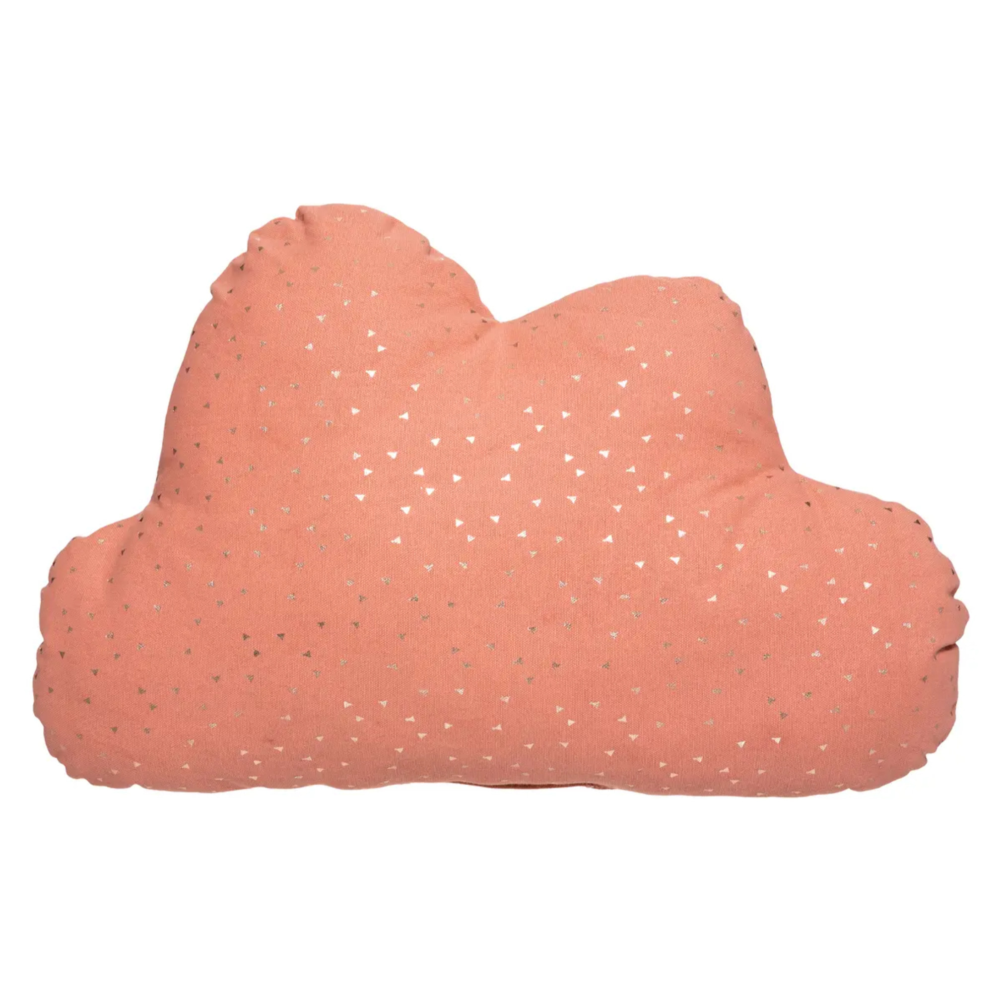 Coussin enfant "Berlingot" nuage - coton - rose terracotta - 45x28 cm