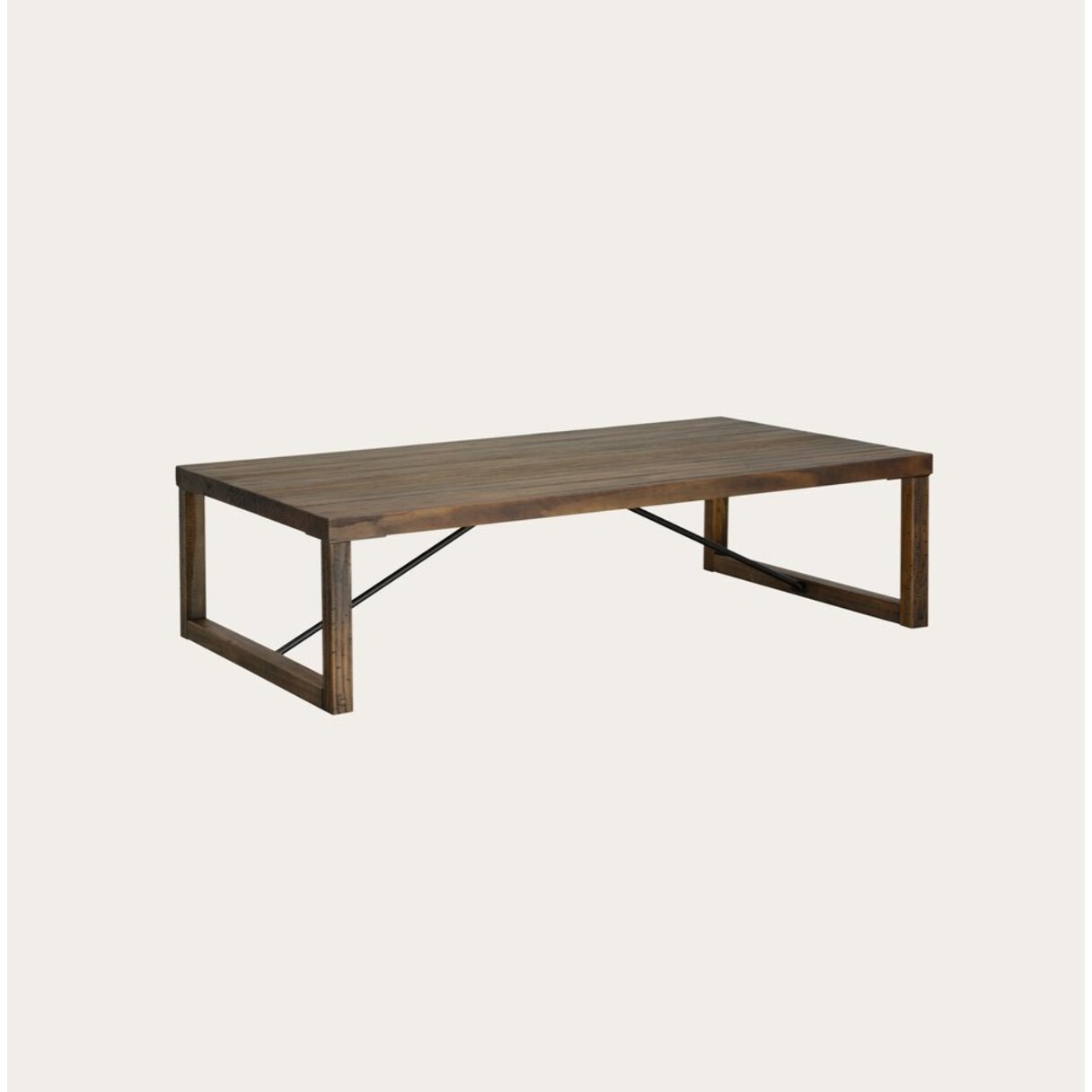 Table basse Zenga -bois massif d'araucaria-couleur nogal 120 x 33 x 70 cm