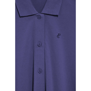 Vestito viola azzurrino abbottonato con ricamo PC
