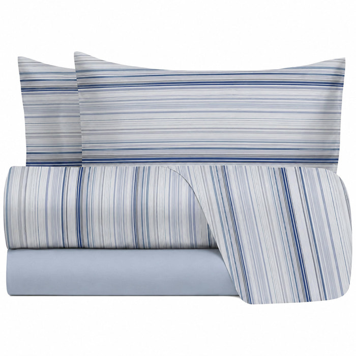HERMET Completo Letto Matrimoniale in 100% Cotone_Roberta_Avio