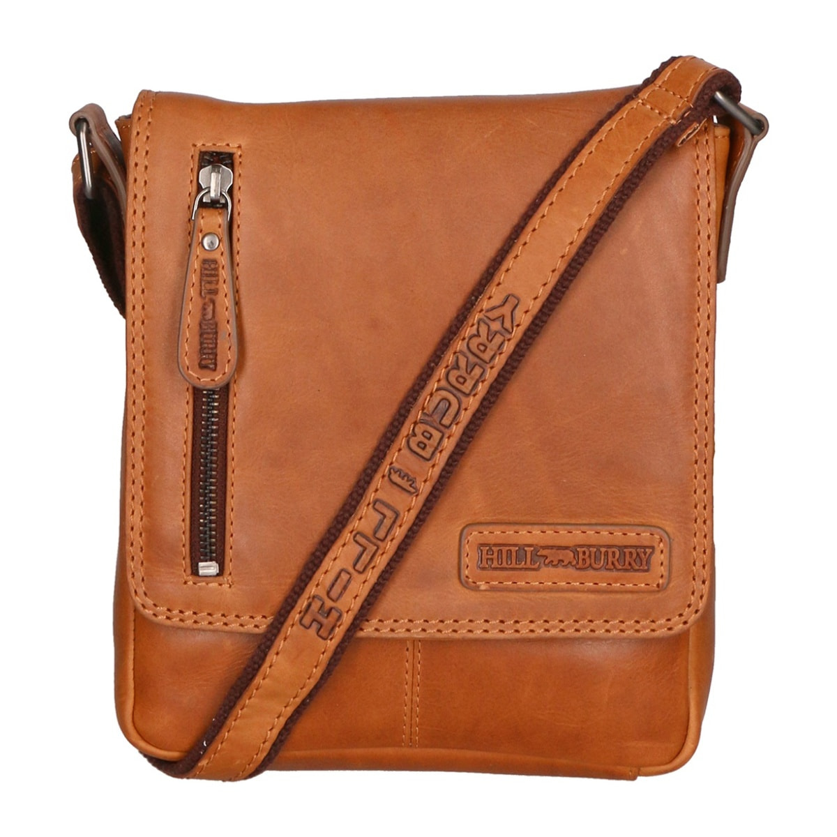 Borsa a tracolla da uomo - Modello False - 100% vera pelle - 26.0 x 30.0 x 7.0 cm