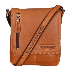 Borsa a tracolla da uomo - Modello False - 100% vera pelle - 26.0 x 30.0 x 7.0 cm