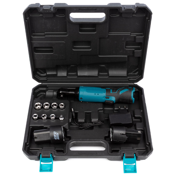 Llave dinamométrica 21V eléctrica e inalámbrica, con DOBLE BATERIA de 2600 mAh.