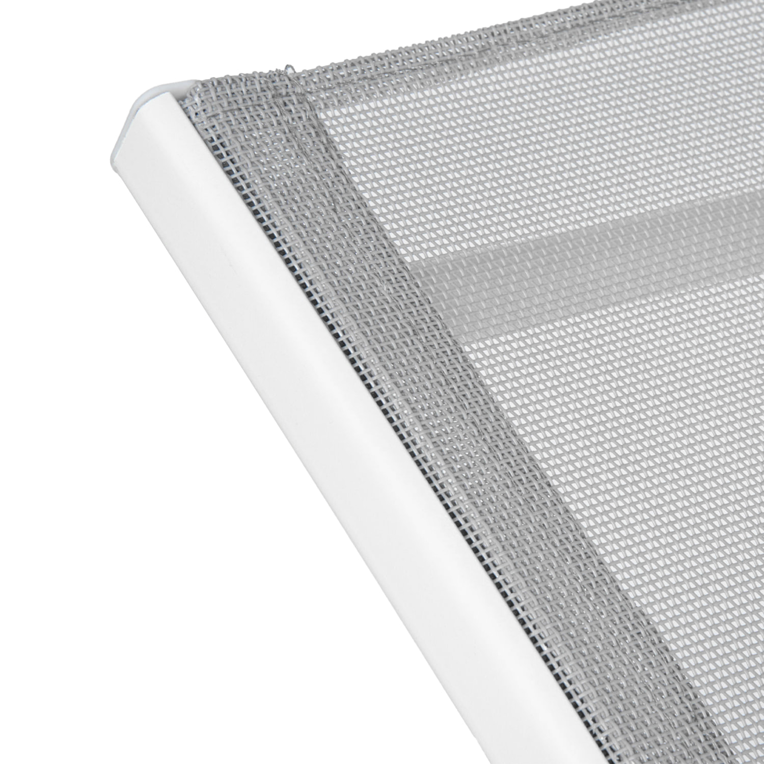 Lot de 2 bains de soleil pliants SICILIA en textilène gris - structure blanche