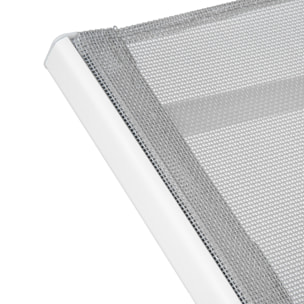Lot de 2 bains de soleil pliants SICILIA en textilène gris - structure blanche