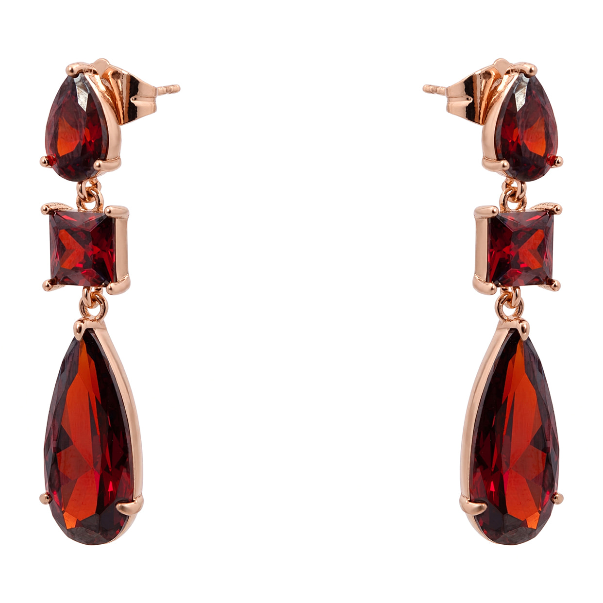 Pendientes Xakah acabado oro rosa 18k