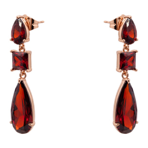 Pendientes Xakah acabado oro rosa 18k