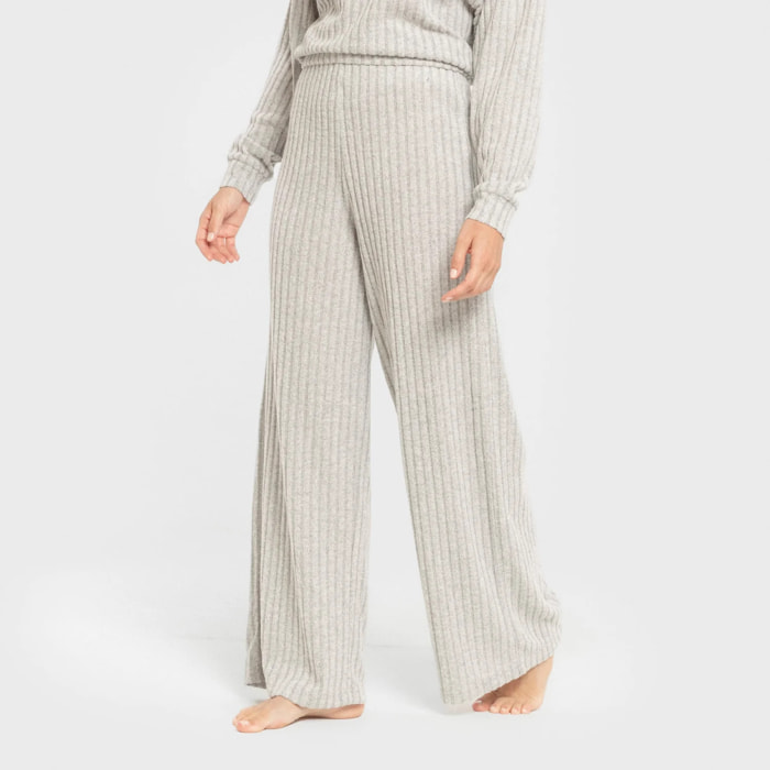 Pantalón largo ancho 4x2 canalé mujer