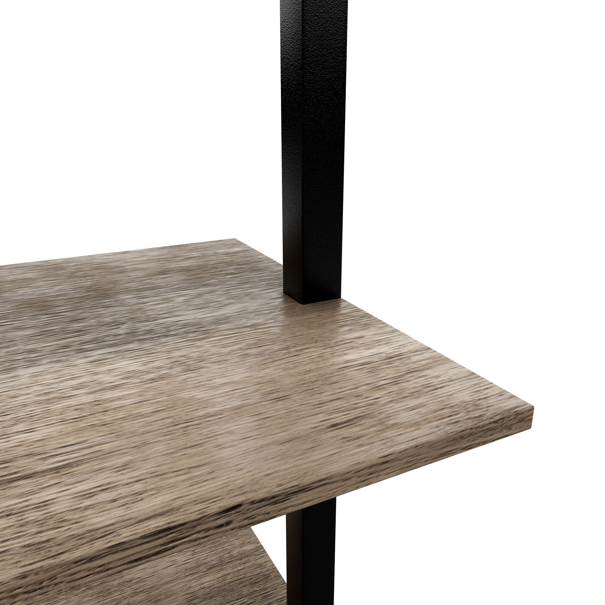 Komo - Scaffale Libreria a Muro 60x185x30 cm 5 Ripiani in Legno Bleach Struttura in Metallo Nero
