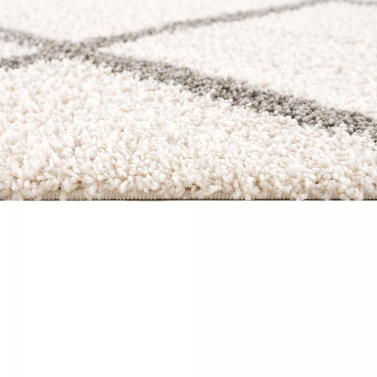 Tapis longs poils shaggy tissé motif scandinave DAMU
