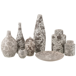 J-Line vase Zen - porcelaine - blanc/noir - 53 cm de hauteur